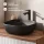 ARISA Double Vanity, 160 cm, in White Ribbed, with two black ceramic countertop sinks, each 42 cm