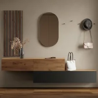 Closet set consisting of a 2x 160 cm hallway cabinet, an...