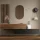 Closet set consisting of a 2x 160 cm hallway cabinet, an oval mirror, and a wall panel (3-piece set)
