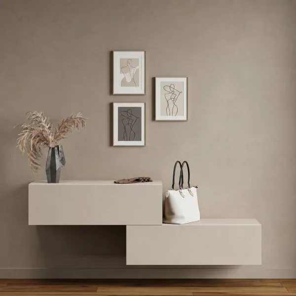 Hallway Furniture: Coat Rack with 2 Hanging Cabinets, 100 cm, Cashmere