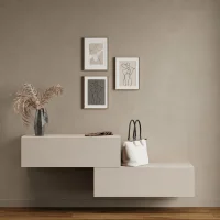 Hallway Furniture: Coat Rack with 2 Hanging Cabinets, 100...