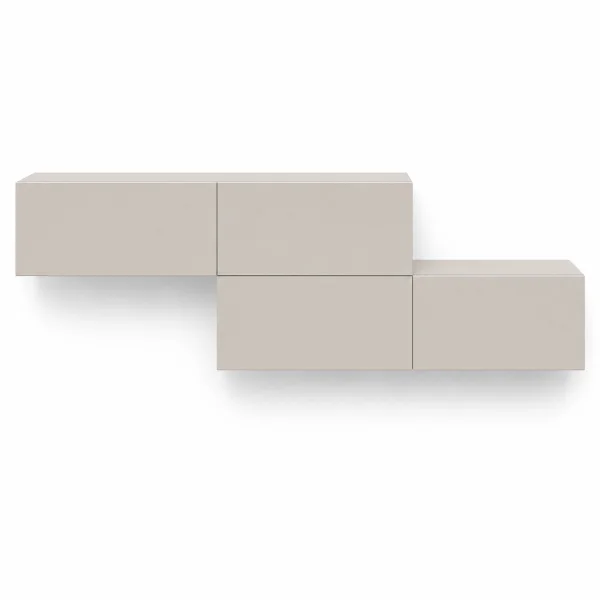 Muebles de pasillo, armario de entrada, armario colgante de 140 cm, doble, color cachemira