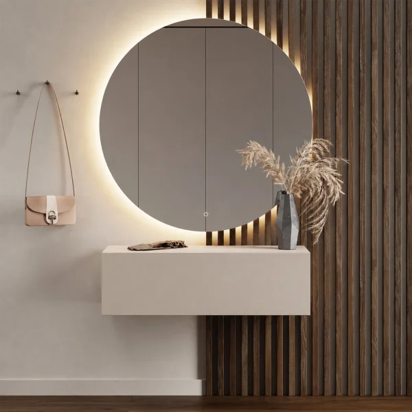 Hallway Furniture: 1x 100-cm "Kashmir" Wall Cabinet with "Nova" 100-cm Mirror