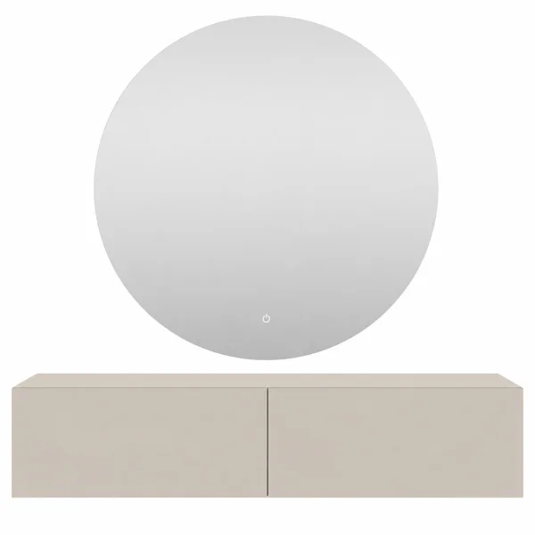 Muebles de pasillo: armario de entrada 1x armario colgante de 160 cm en color cachemira con espejo Nova de 100 cm