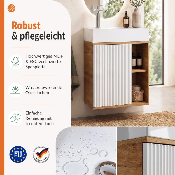 Mueble de lavabo RELIA de 50 cm con espejo LED