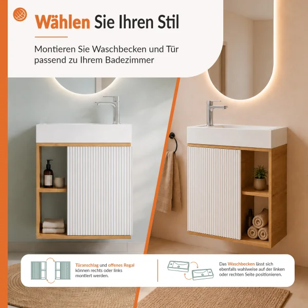 Mueble de lavabo RELIA de 50 cm