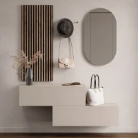 Flurgarderobe 2x 100 cm mit Wandpaneele und Spiegel ohne...