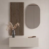 Flurgarderobe 100 cm mit Wandpaneele und Spiegel ohne...