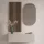 100-cm Hallway Coat Rack with Wall Panels and Mirror, Without LED Lighting, Cashmere