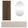 140 cm Hallway Coat Rack with Wall Panels and Mirror, without LED Lighting, Cashmere