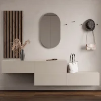 Hallway Coat Rack, 2 x 160 cm, with Wall Panels and...