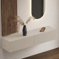 Flurgarderobe 160 cm mit Wandpaneele und Spiegel ohne...