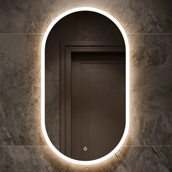 Armario de pasillo de 100 cm con paneles de pared y espejo con iluminación LED «Kashmir»