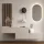 2x 140 cm Hallway Coat Rack with Wall Panels and Mirror with LED Lighting, Cashmere