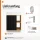 RELIA Waschtischunterschrank 50cm mit LED Spiegel Gold Eiche / Schwarz Waschtisch + Armatur Chrom