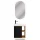 RELIA Waschtischunterschrank 50cm mit LED Spiegel Gold Eiche / Schwarz Waschtisch + Armatur Matt Schwarz