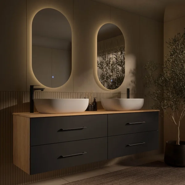 LUX 180 cm Double Vanity Cabinet with LED Mirror