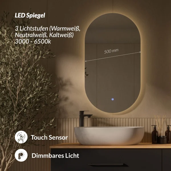 LUX 180 cm Double Vanity Cabinet with LED Mirror