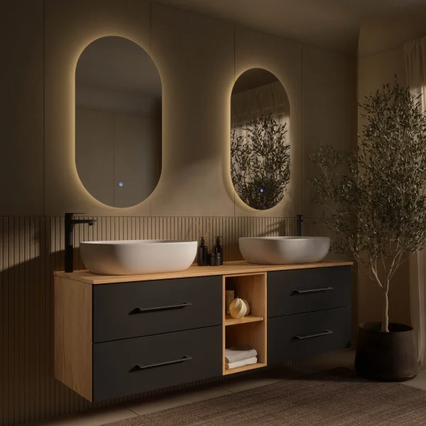 LUX 170 cm Double Vanity Cabinet with LED Mirror