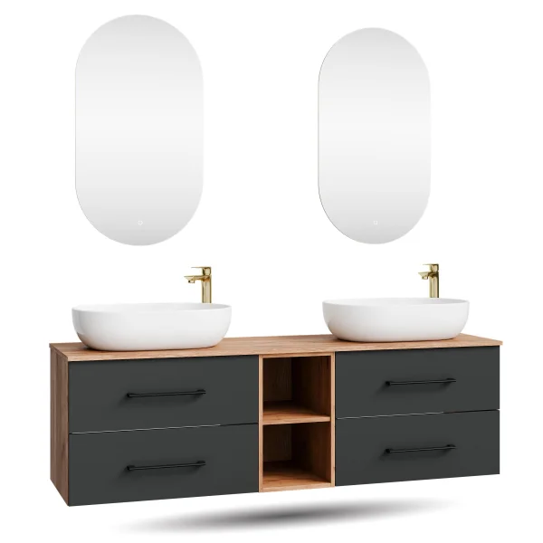 LUX 170 cm Double Vanity Cabinet with LED Mirror