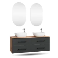LUX 140 cm Double Vanity Cabinet with LED Mirror