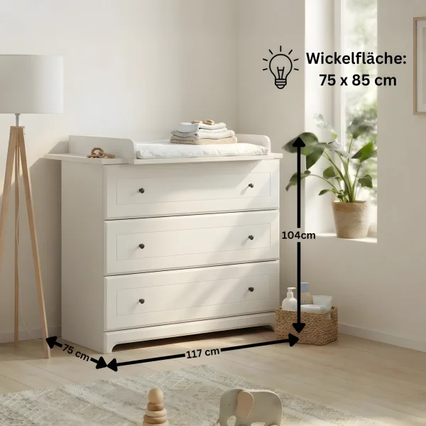 Wickelkommode mit abnehmbarem Wickelaufsatz »Thilo«