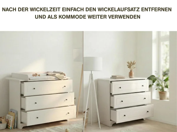 Wickelkommode mit abnehmbarem Wickelaufsatz »Thilo«