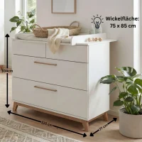 Wickelkommode mit abnehmbarem Wickelaufsatz...