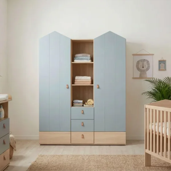 6-teiliges Babymöbel-Megaset »Roofy« mit 2-trg. Kleiderschrank