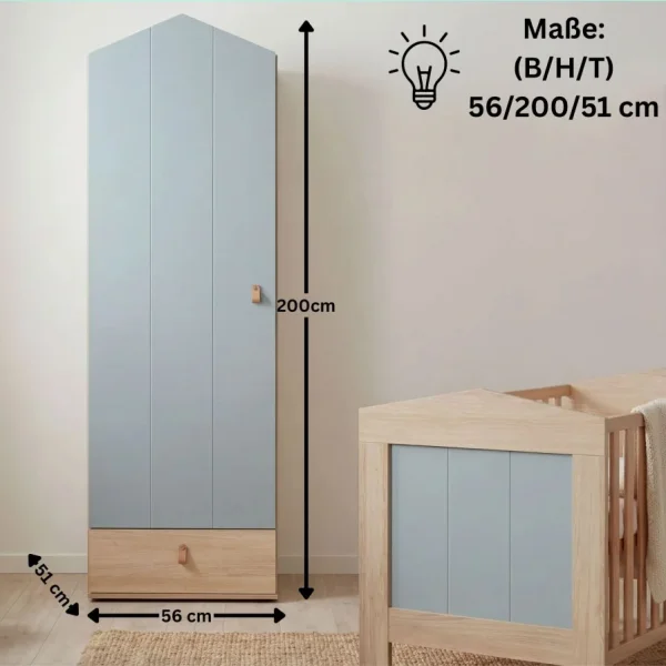 "Roofy" 6-Piece Baby Furniture Mega Set with a 1-door Wardrobe