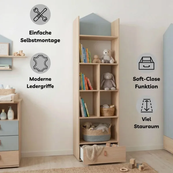 "Roofy" 6-Piece Baby Furniture Mega Set with a 1-door Wardrobe