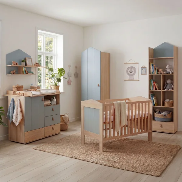 "Roofy" 6-Piece Baby Furniture Mega Set with a 1-door Wardrobe