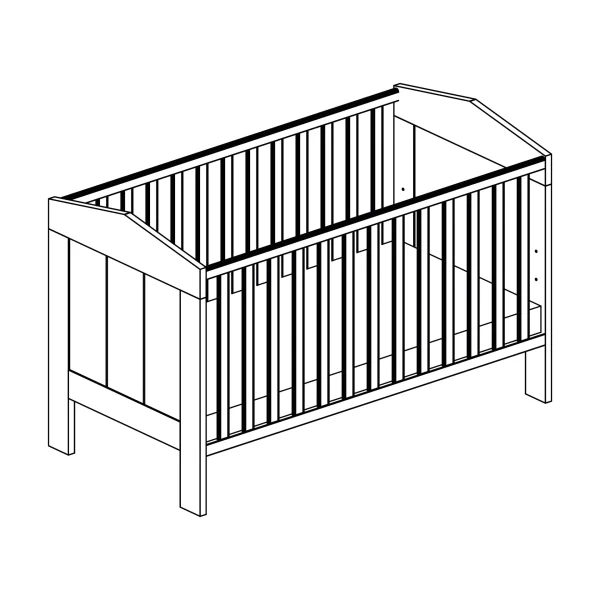 "Roofy" 6-Piece Baby Furniture Mega Set with a 1-door Wardrobe