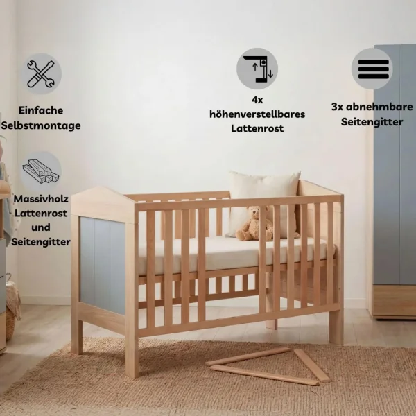 "Roofy" 6-Piece Baby Furniture Mega Set with a 1-door Wardrobe