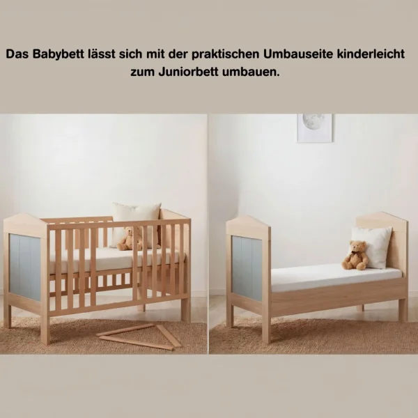 "Roofy" 6-Piece Baby Furniture Mega Set with a 1-door Wardrobe