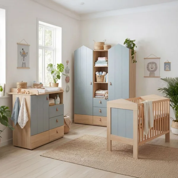 3-teiliges Babymöbel-Komplettset »Roofy« mit 2-trg. Kleiderschrank