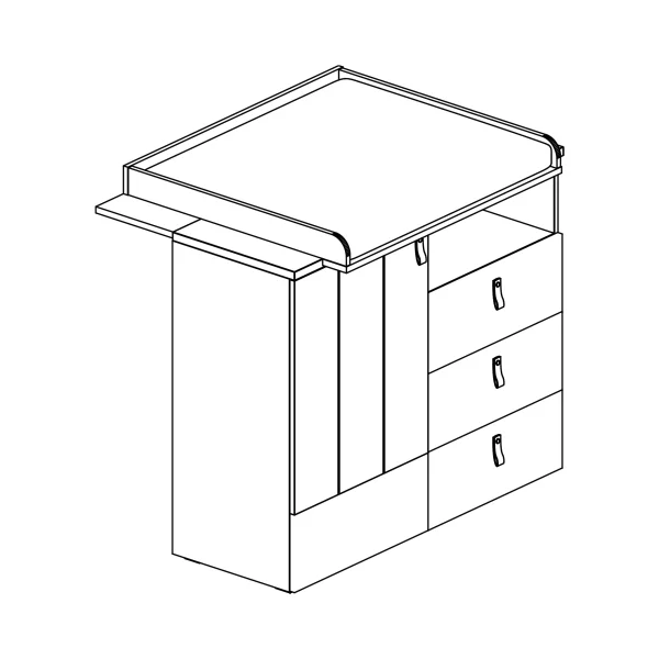 "Roofy" Changing Table with Removable Changing Pad