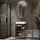 NYX 50 cm Wotan Oak Bathroom Furniture Set with GLORA LED Mirror