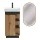 NYX Bathroom Furniture Set: 45 cm Wotan Oak Vanity with GLORA LED Mirror and Black Faucet