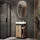 Conjunto de muebles de baño NYX: lavabo de 50 cm en roble Wotan con espejo con LED GLORA