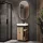 Ensemble de meubles de salle de bains NYX : lavabo de 50 cm en chêne Wotan, miroir GLORA à LED et robinetterie noire