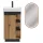 Ensemble de meubles de salle de bains NYX : lavabo de 50 cm en chêne Wotan, miroir GLORA à LED et robinetterie noire