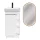 NYX Bathroom Furniture Set: 45 cm Vanity in Matte White with GLORA LED Mirror and Black Faucet