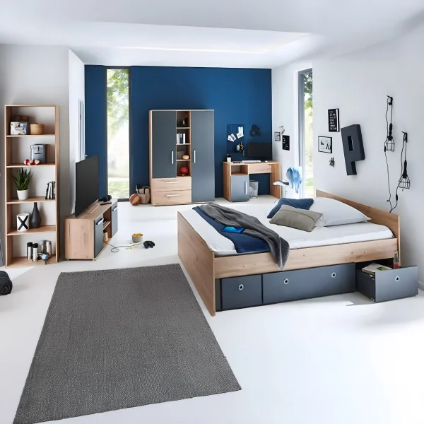 6-teiliges Jugendzimmer-Megaset »Alessio« (Liegefläche 140 x 200 cm)
