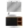 LUX Badmöbel Set 100 cm - Mit Spiegelschrank ARIA 100 cm in Anthrazit und Aufsatzwaschbecken
