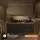 LUX Badmöbel Set 140 cm - mit 140 cm Spiegelschrank ARIA (2x 70 cm) in Anthrazit und Aufsatzwaschbecken