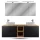 LUX Badmöbel Set 170 cm - mit 160 cm Spiegelschrank ARIA (2x80 cm) in Anthrazit und Aufsatzwaschbecken