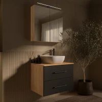 LUX Badmöbel Set 70 cm - Mit Spiegelschrank ARIA 70...