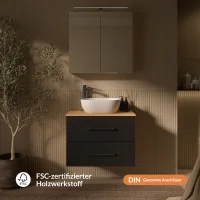 LUX Badmöbel Set 70 cm - Mit Spiegelschrank ARIA 70...