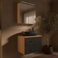 LUX Badmöbel Set 70 cm - Mit Spiegelschrank ARIA 70...